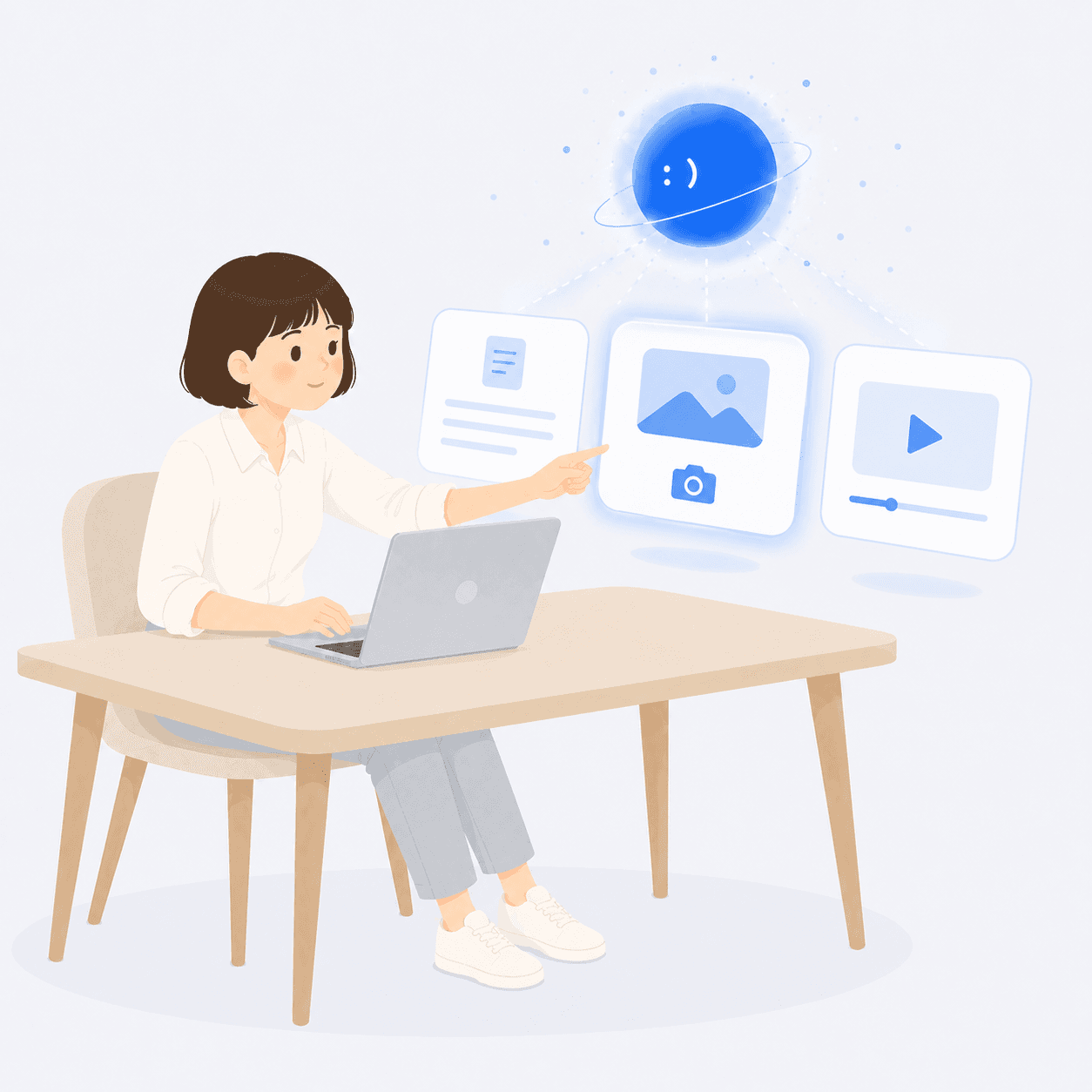 AIの提案カードから選ぶ主人公