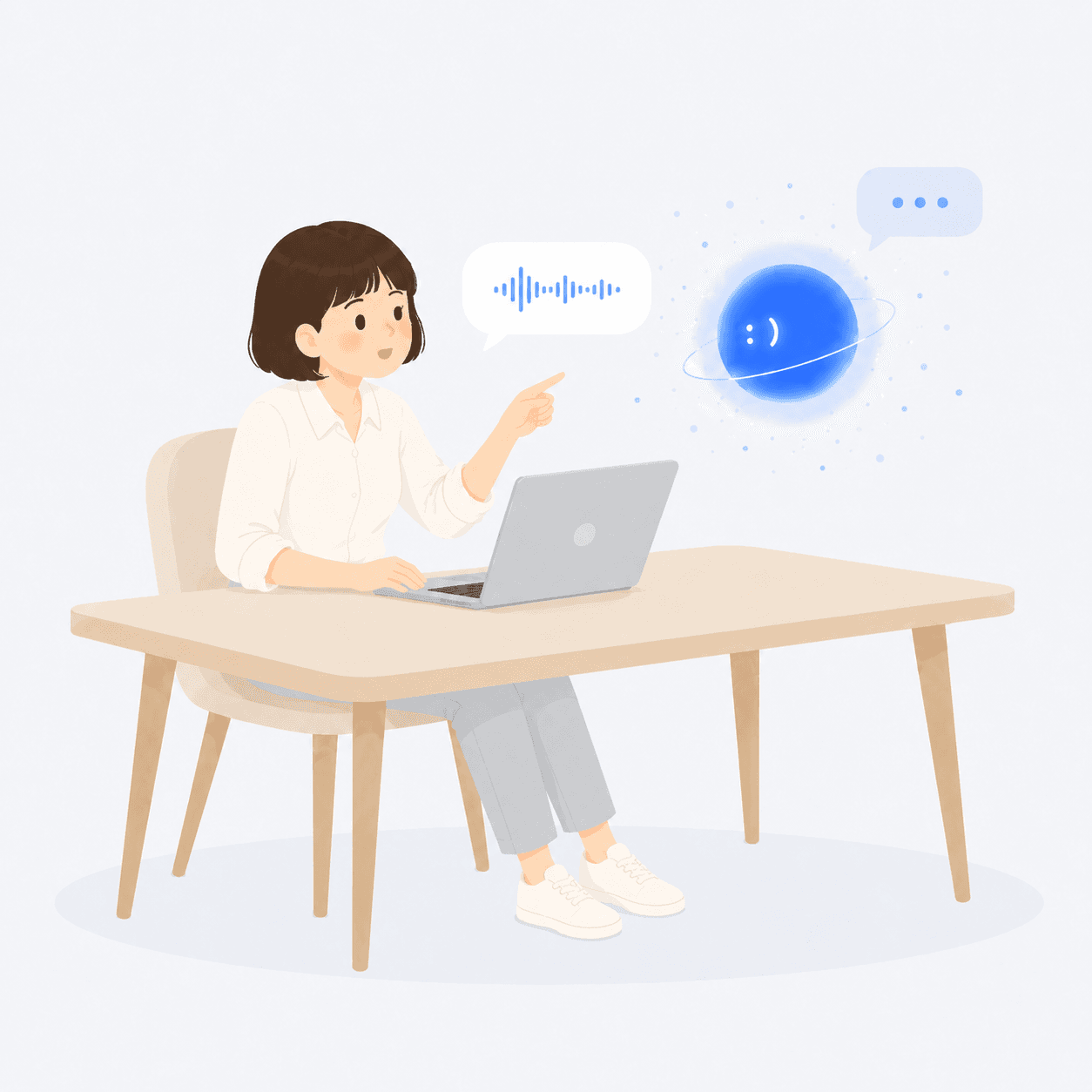 AIオーブに話しかける主人公